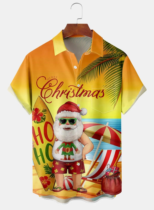 Men's Christmas Funny Graphic Short Sleeve Hawaiian Shirt